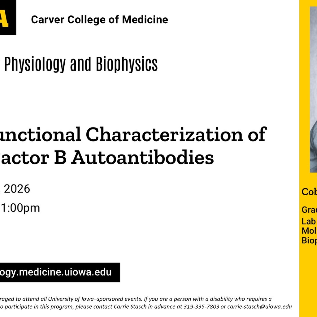 Molecular Physiology and Biophysics Workshop, Cobey Donelson promotional image