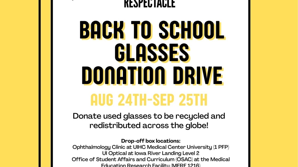 Iowa ReSpectacle Back to School Donation Drive promotional image