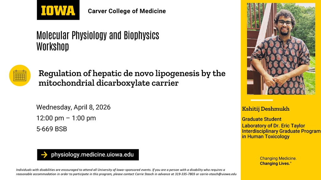 Molecular Physiology and Biophysics Workshop, Kshitij Deshmukh promotional image