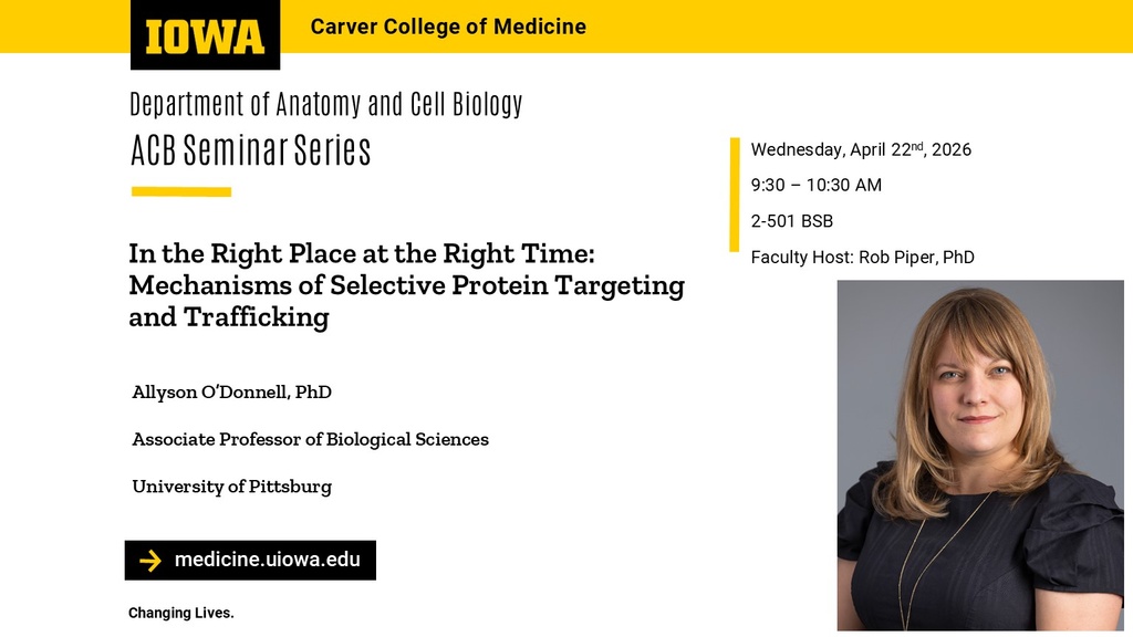 ACB Seminar Series - Dr. Allyson O'Donnell   promotional image